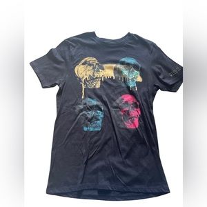 Guess Black Multi-Color Skull T-Shirt